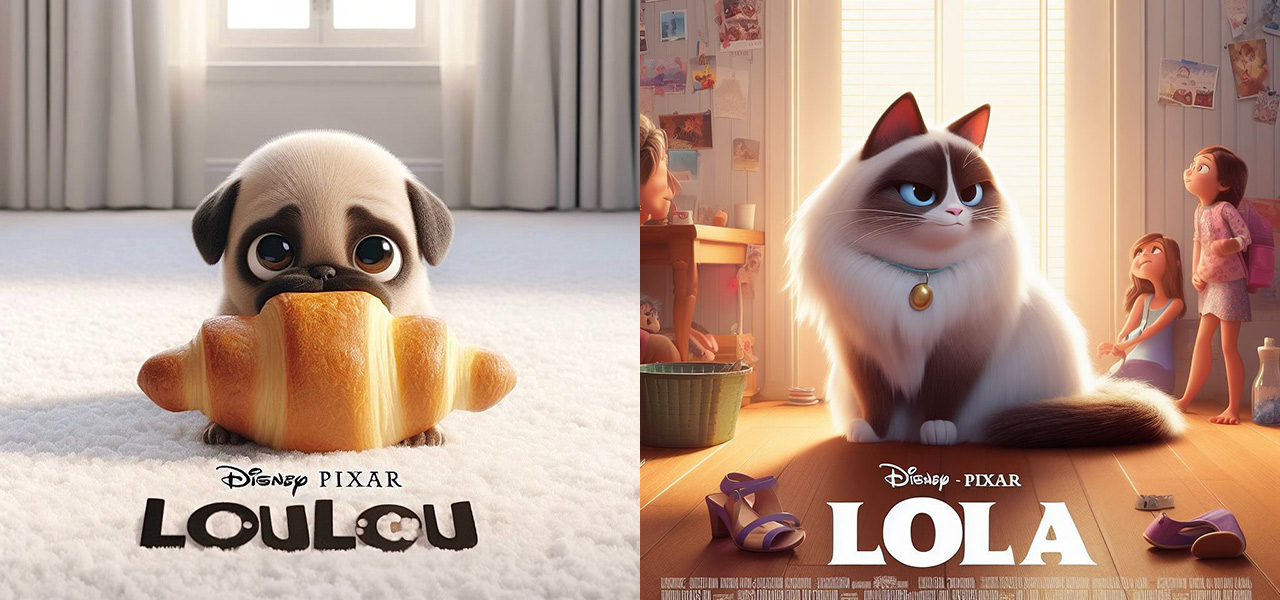 AI-generated Pixar-style posters