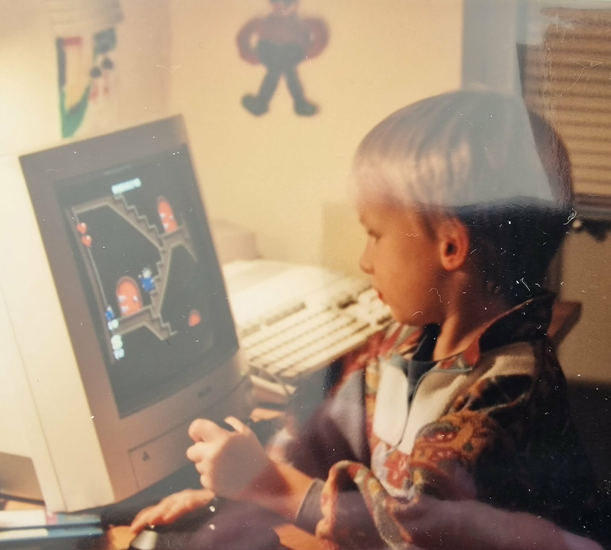 Young Jonas playing video games